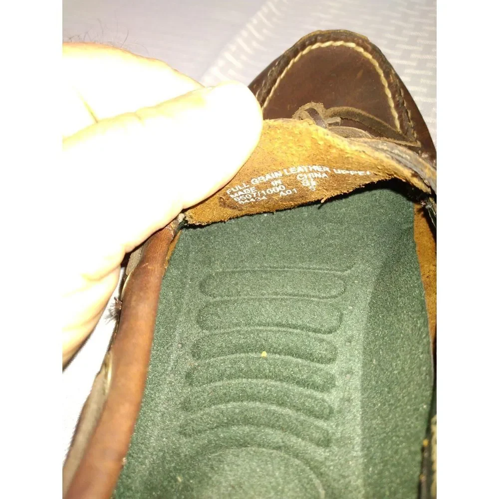 Thom McAn Mens Brown Full Grain Leather Boat‎ Shoes Deck Loafers 8.5 8507/1000